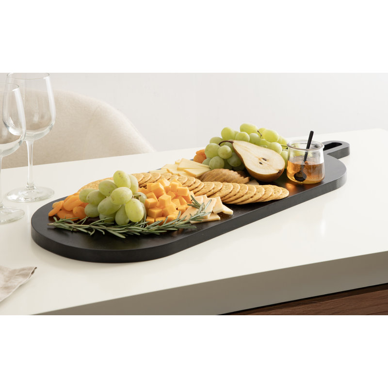 Solid Wood Capsule Serving Board, Black