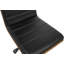 Fairhaven Mid-Century Office Chair in Black Faux Leather, Walnut Veneer Back and Chrome Finish