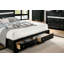 1pièce lit grand contemporain noir 1pc