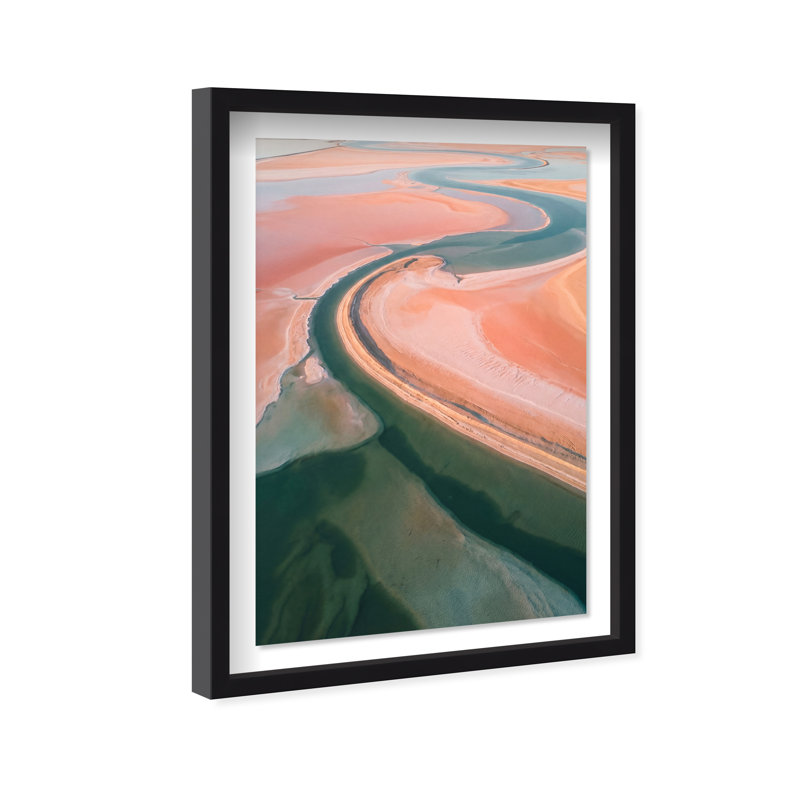 Peach Sand Print by Oliver Gal, 17.5"H x 25.5"W, Black Shadowbox