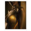 Portrait doré rétro - impression sensuelle de femme sur bois de pin naturel-680274447