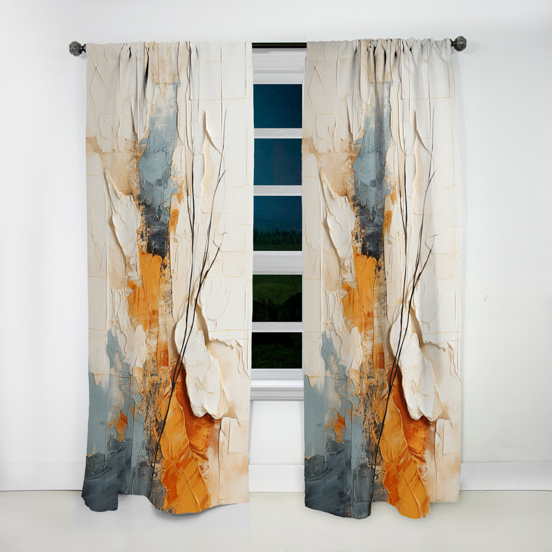 Minimalisme moderne scandinave Serenity Art - rideau naturel occultant scandinave - 1 panneau, L 52 po x L 90 po