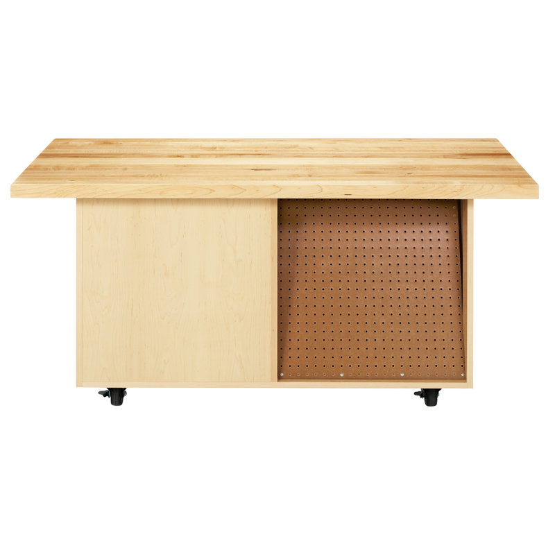 60'' W Wood Top Workbench with Wheels