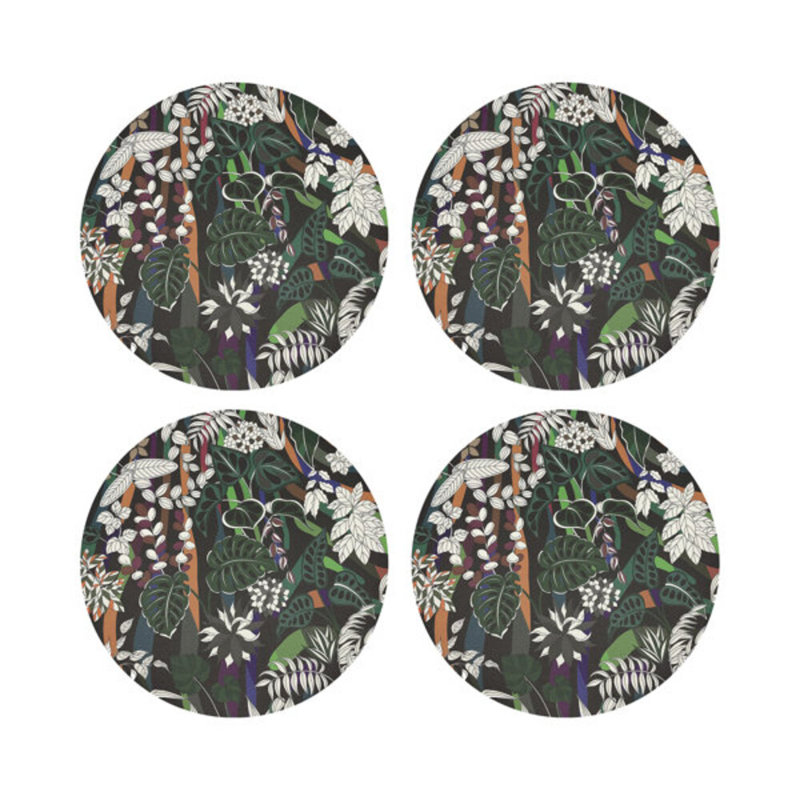 Sabi Jungle Pebble 16" Vinyl Placemat, Chocolate