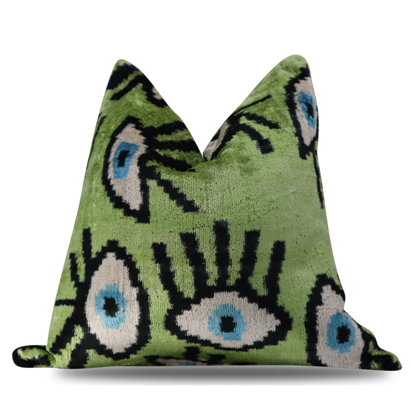 Coussin décoratif géométrique, Vert, 16 po x 16 po, Carré