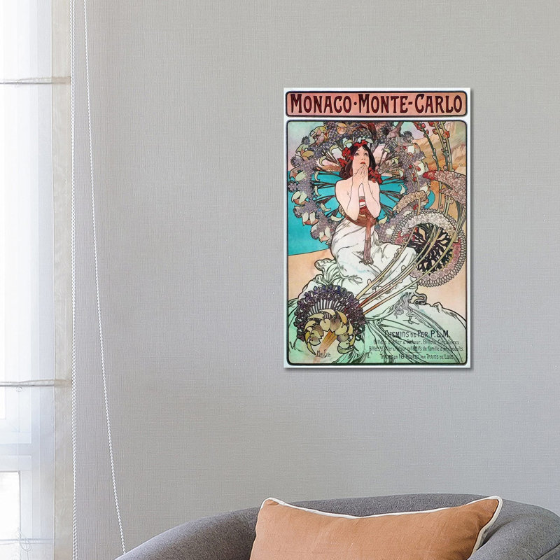 Monaco, Monte Carlo, 1897 by Alphonse Mucha - Wrapped Canvas Print, 66.04 cm H x 45.72 cm W x 3.175 cm D