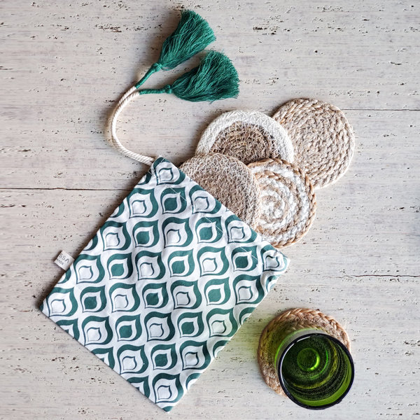 Korissa Round 4 Piece Coaster Set 