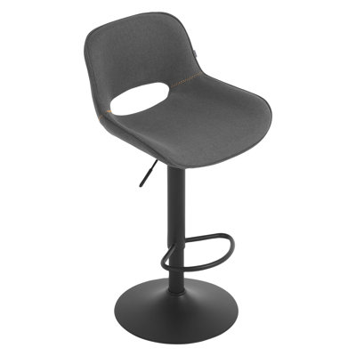 Swivel Upholstered Adjustable Height Counter Stool with Metal Frame