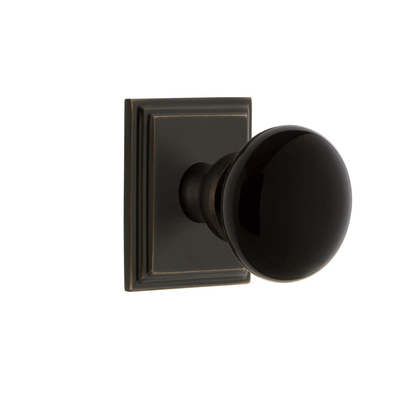 Grandeur Concealed Screw Mechanism Mushroom Knob with Square Rosette, Timeless Bronze