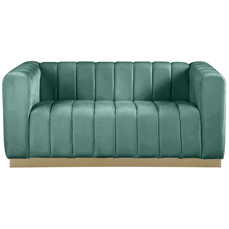 Tyneside 62.5'' Velvet Loveseat, Mint Velvet