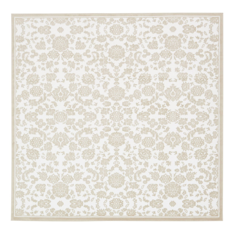 Tapis blanc / beige Danazia, Carré 8 pi