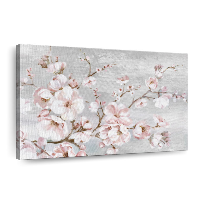 Printemps, fleurs de cerisier sur toile, H 20 po x l 30 po x P 1,25 po