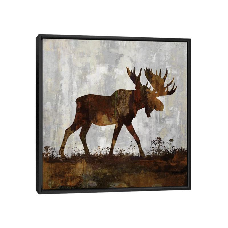 «Moose» par Carl Colburn, reproduction d'art sur toile, H 12 po x l 12 po x p 1,5 po, Toile avec cadre noir