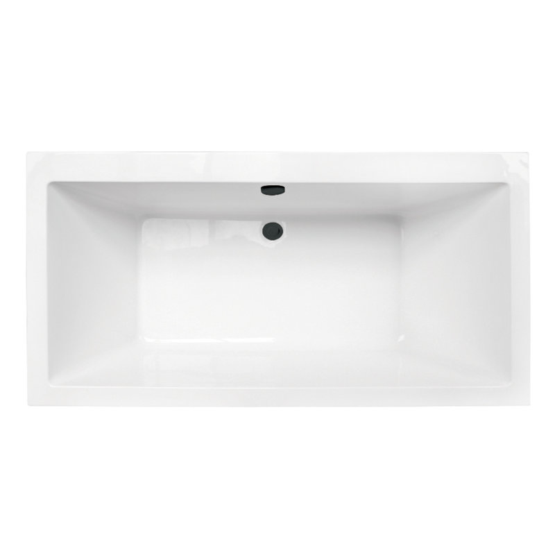 Kingston Brass Aqua Eden 66-Inch Acrylic Rectangular Double Ended Freestanding Tub with Overflow/Drain Assembly, Matte Black