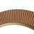 Shelese Wood Fluted Brown Wall Mirror with Scalloped Edge