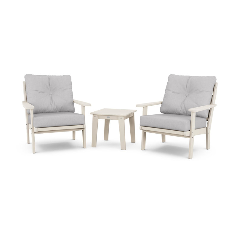 Lakeside 3-Piece Deep Seating Chair Set, Sand, Granite