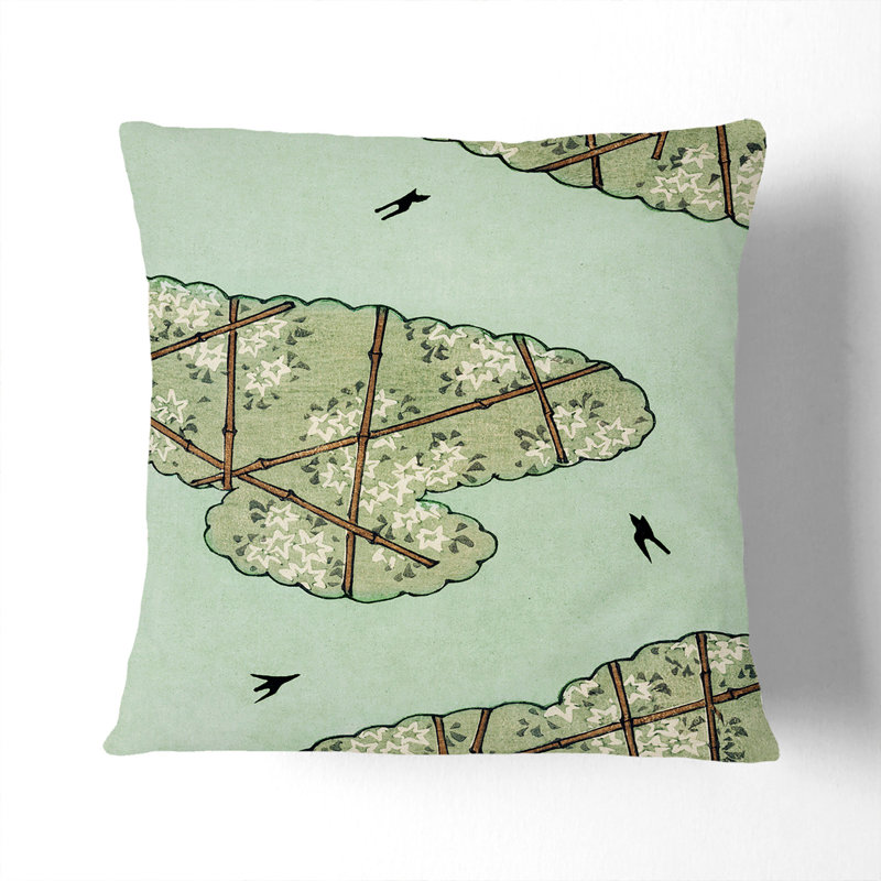 Birds In The Sky Square Throw Cushion, Black, 40 x 40 cm
