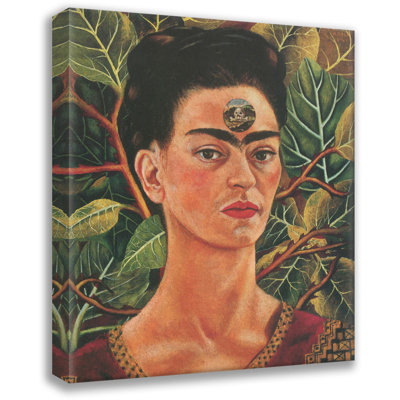 Autoportrait, pensée de la mort par Frida Kahlo, toile tendue avec châssis
