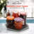 Spectrum HEXA In-Fridge Lazy Susan Turntable 7.6 Inch for Refrigerator Shelf Storage, Clear and Charcoal