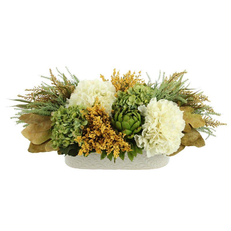 Polysilk Hydrangea Arrangement in Pot