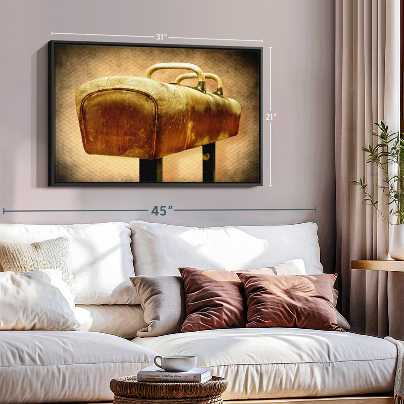 "Art mural cheval de gymnastique", H 21 po x l 31 po
