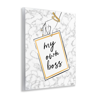 My Own Boss Phrase Wall Plaque Art by Martina Pavlova