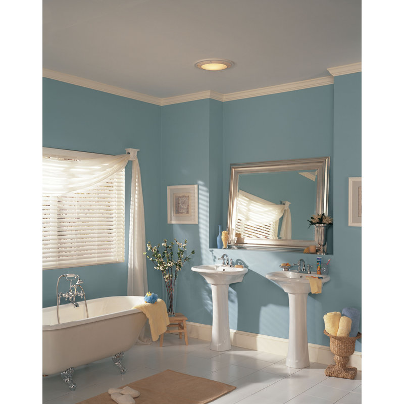 White Metal Bathroom Ventilation Fan with Light and Nightlight