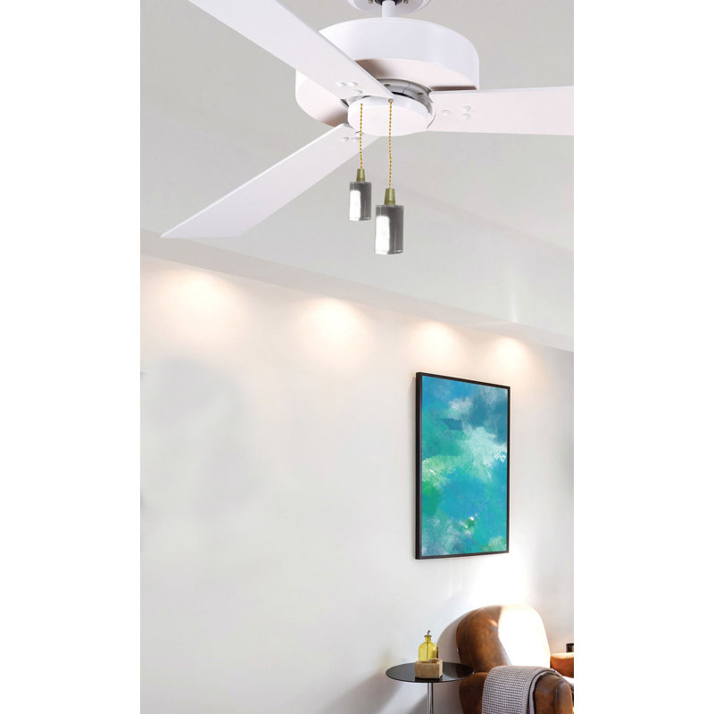 Cylinder Shaped Lucite Ceiling Fan Pull Chains, Polished Brass