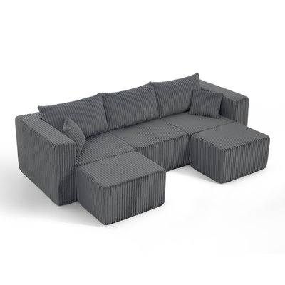 Compact modular sectional,Compressed Corduroy Sofa with Modern Minimalist Style, Ultra-Comfy Compression Modular Sofa with Space-Saving Efficient Design