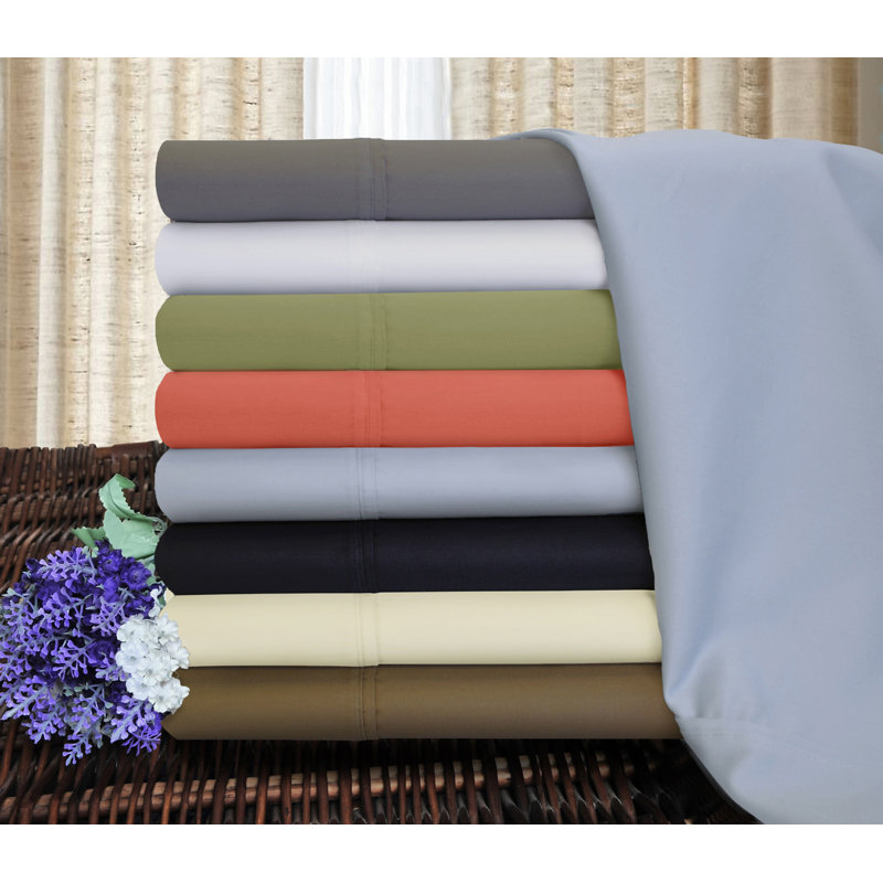Superior 1200-Thread Count Wrinkle Resistant Cotton Blend Deep Pocket Sheet Set, Navy Blue, Full 4Pc Sheet Set