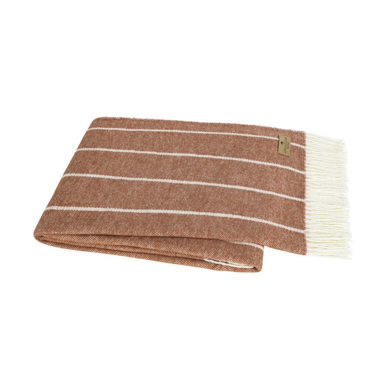 Crystal Blue Fiji Stripe Throw, Brown Striped