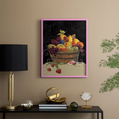 «Fruit Basket I Revisit», reproduction encadrée - bois massif