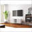 TV Furniture Modern White Gold Leg TV Stand with Wave Doors, Open &amp; Adjustable Shelves | White+Gold | Fits 60-69” TVs