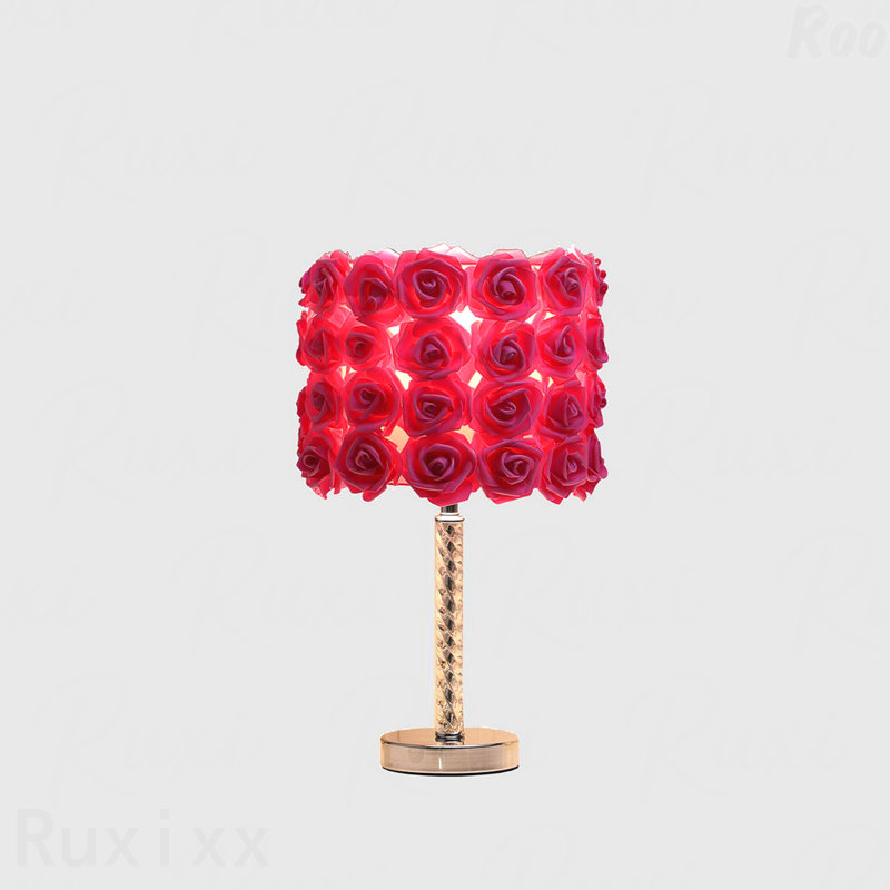 Lampe de table - 18,25 po en acrylique et métal, Rose, Argent