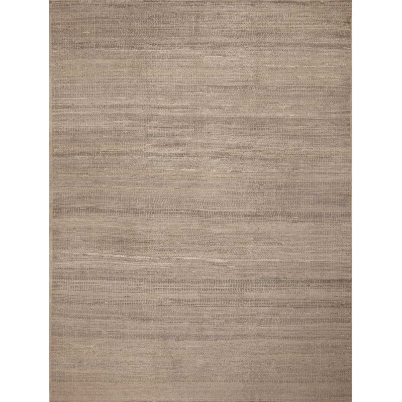 Tapis unique contemporain en laine à motif abstrait neutre et unique en son genre
