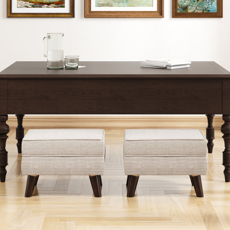 Tabouret de rangement rectangulaire de 15,75 po de largeur, fauteuils de repose-pieds de hall d'entrée, tabourets de pieds