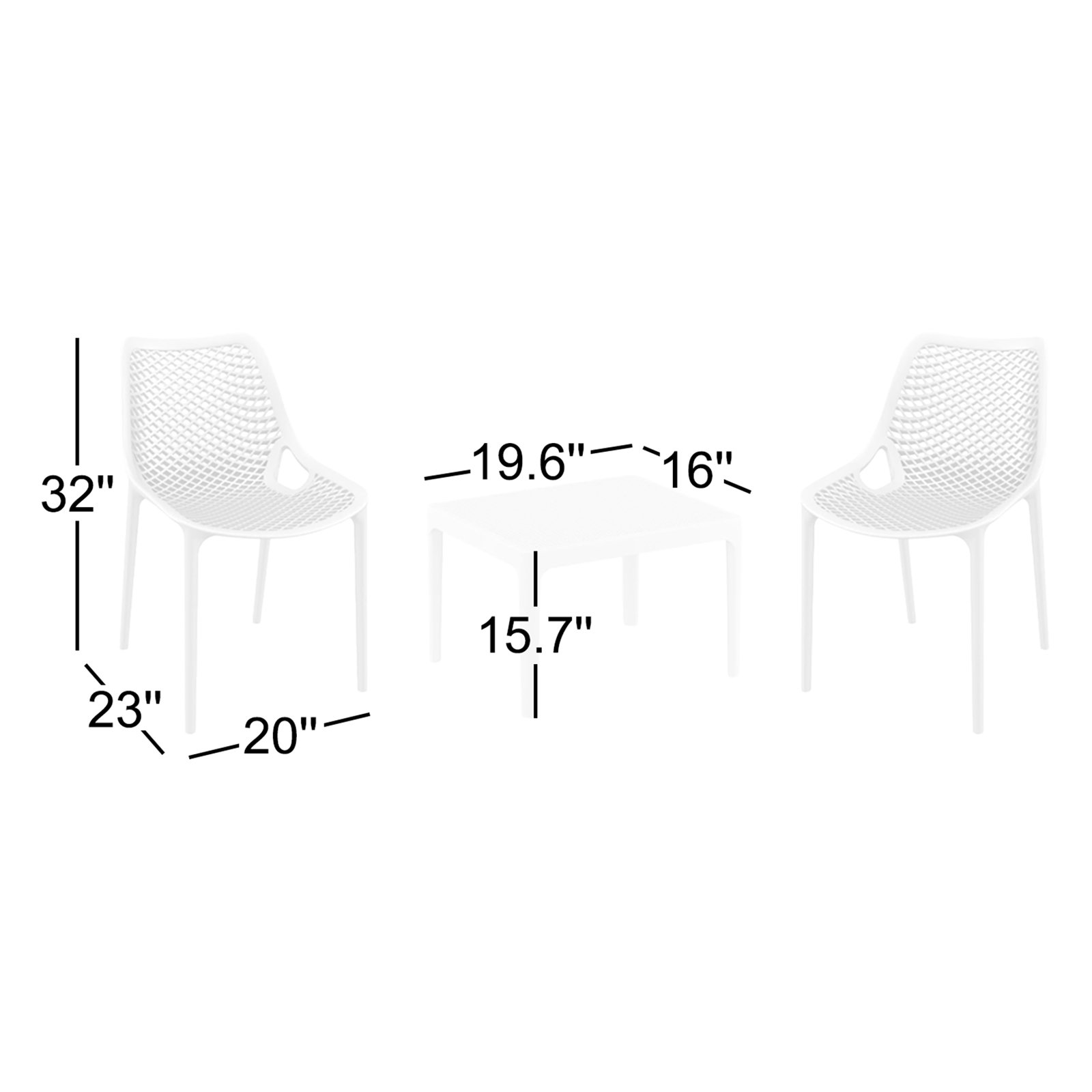 Farrah 2-Person Patio Seating Group, White
