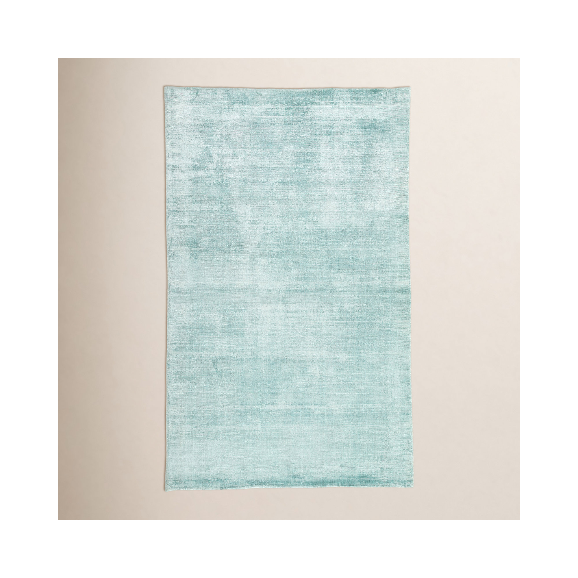 Owens Handmade Viscose Aqua Blue Rug, Rectangle 8' x 10'