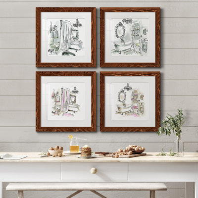 " Opulent Bath I " 4 - Pieces Painting Print