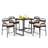 5-piece Counter Bar Set Patio Rattan Counter Set With Cushioned Seat