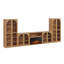 Meuble télé Jagger 168 po avec foyer de 36 po et armoire de rangement haute, couleur camel-1502988933