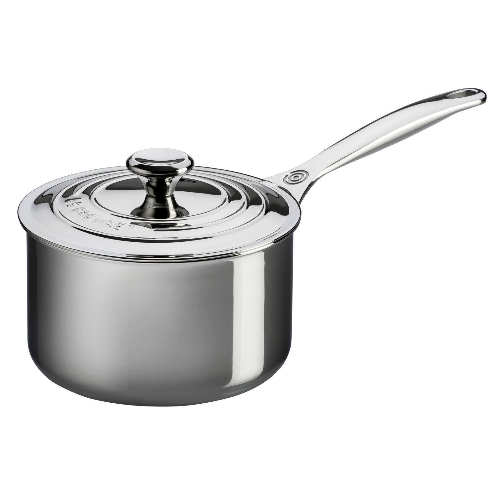 Le Creuset Stainless Steel Saucepan with Lid, 2 qt.