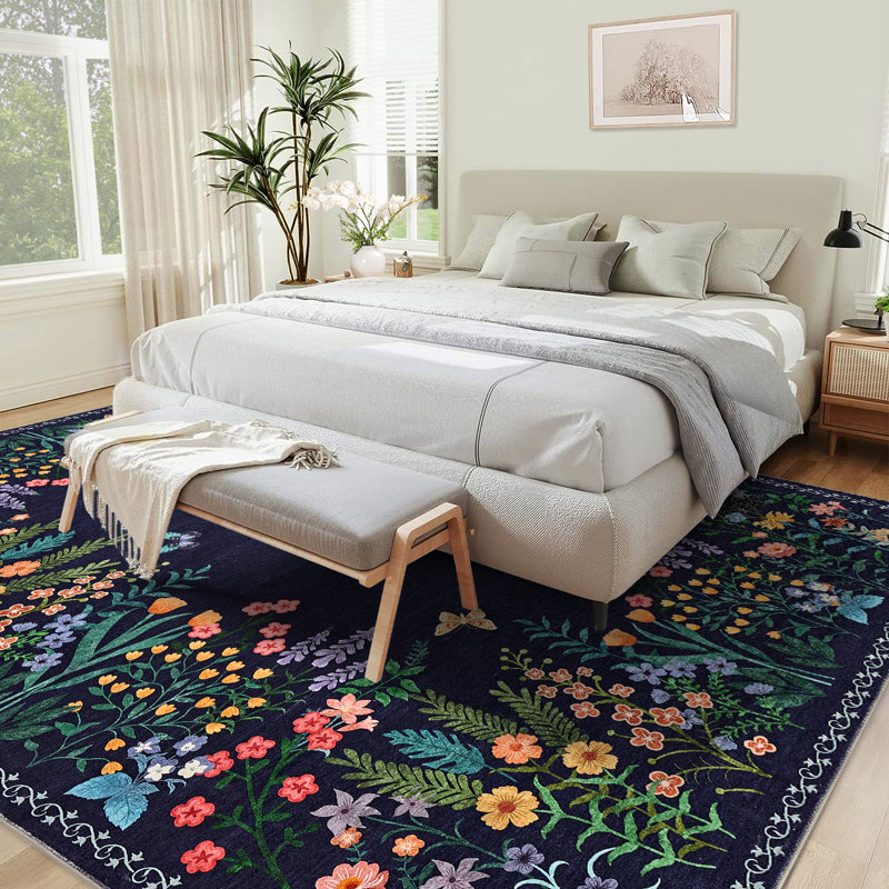 Tapis pour salle de bain Boho 9 x 12, Rectangle 6 pi x 9 pi