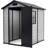 4x6 FT Outdoor Storage Shed, Plastic Resin Garden Shed with Lockable Door & Window-122939065
