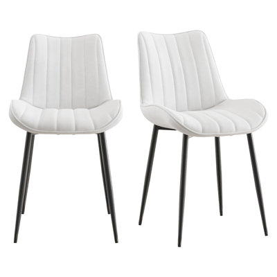 Velvet Dining Chairs Set of 2, Modern Upholstered Bucket Kitchen Chairs with Metal Legs, 2 Piece Mid Century Accent Side Chairs for Dining Room Kitchen Living Room Bedroom Vanity