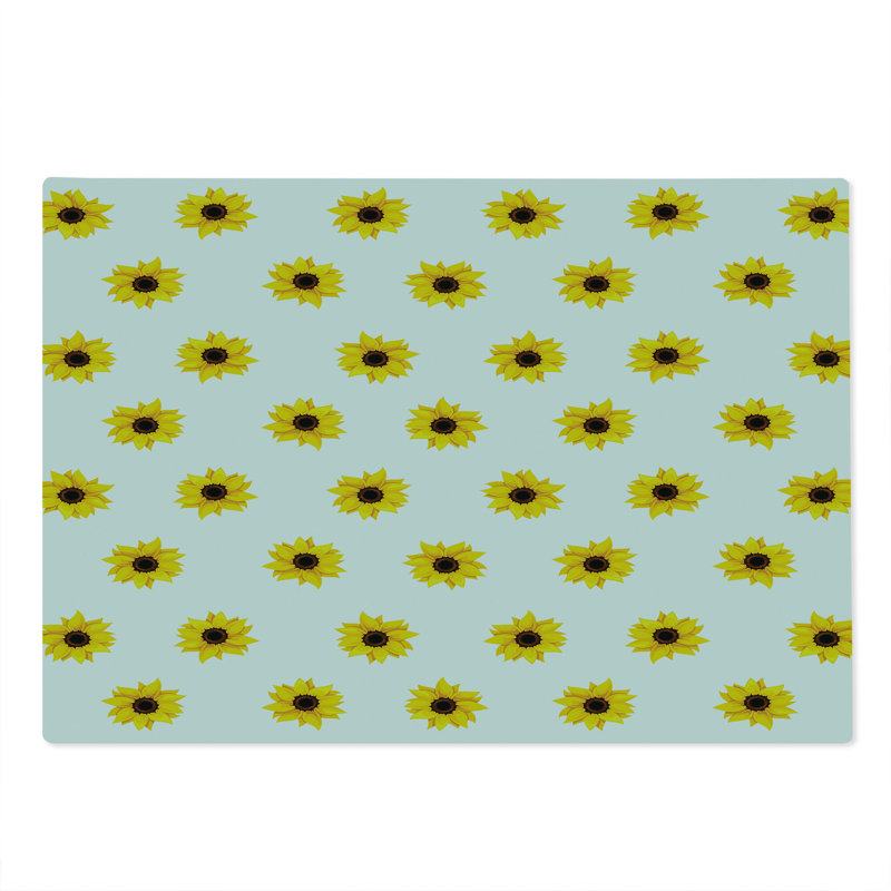 Ambesonne Yellow Cutting Board Large Size Sunflower Pattern Nature Yellow