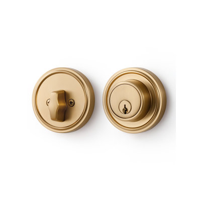 Verrou de sécurité MRML à pêne dormant, couleur bronze champagne, à clé, pour porte d'entrée extérieure.