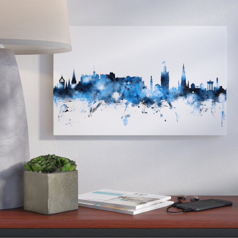 « édimbourg horizon white », impression sur toile tendue, H 12 po x l 19 po x P 2 po
