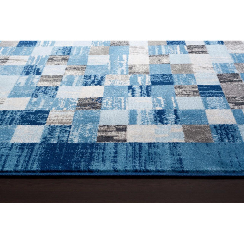 Tapis intérieur / extérieur bleu Artimacormick, Rectangle 10 pi x 13 pi