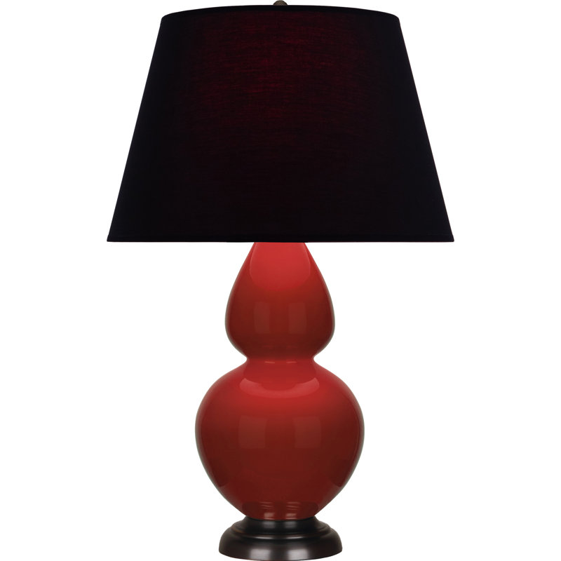 Double Gourd Table Lamp, Cobalt/Antique Silver, Tangerine/Taupe, Brass